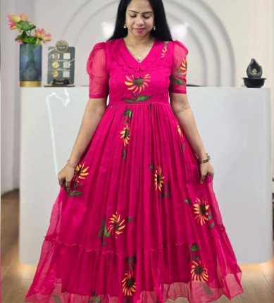 Comfy Frock With Hand-Painted Work