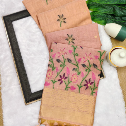 Classy Soft Chanderi Cotton Saree With Classic Floral