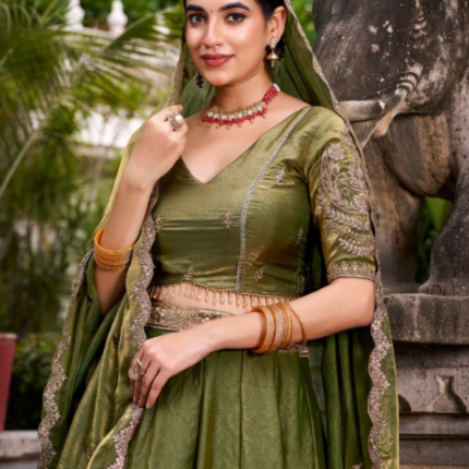 Glam Fendi Lehenga With Sequins Embroidery Work