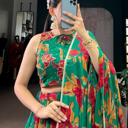 Gorgeous Marble Lehenga Choli With Floral Print