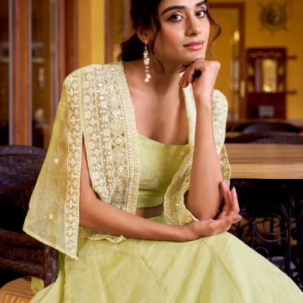 Stunning Yellow Crush Modern Lehenga Choli With Koti