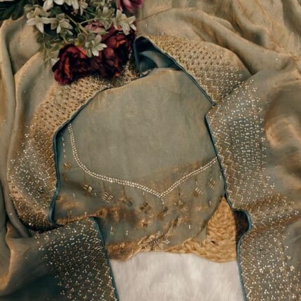 Pista Green Soft Space Silk Saree With Dual Shaded Fabric