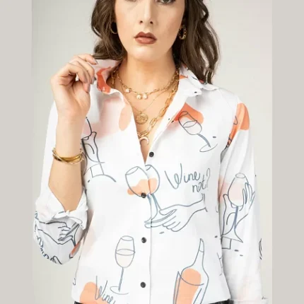 Stylish White Soft Reyon Shirt