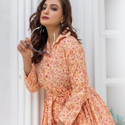 Latest American Crepe Co-Ord Set With Printed Work