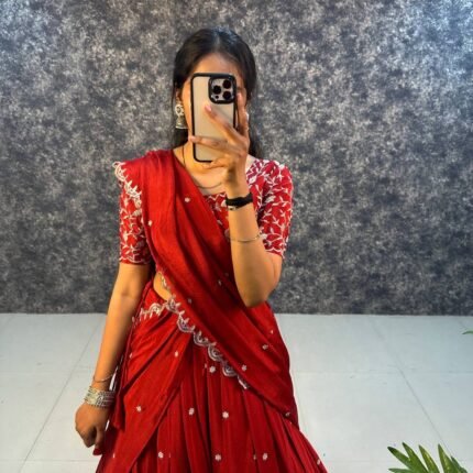 Gorgeous Chinon Silk Lehenga Choli With Designer Blouse