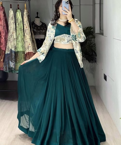 ✨ New Launch – Classical Foil Printed Koti Lehenga Set ✨ __Where elegance meets class ✨ _This _Printed Koti _ Lehenga Set_ is a perfect blend of tr_1