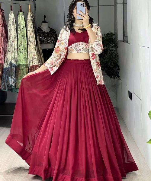 ✨ New Launch – Classical Foil Printed Koti Lehenga Set ✨ __Where elegance meets class ✨ _This _Printed Koti _ Lehenga Set_ is a perfect blend of tr_4