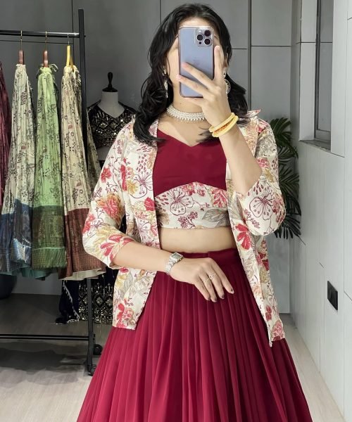 ✨ New Launch – Classical Foil Printed Koti Lehenga Set ✨ __Where elegance meets class ✨ _This _Printed Koti _ Lehenga Set_ is a perfect blend of tr_5